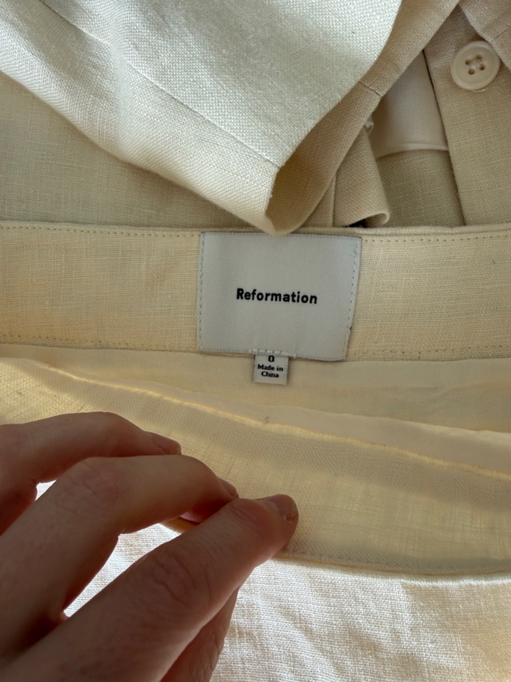 Reformation Chloe Two-Piece Cream Skirt Set - Picture 3 of 5